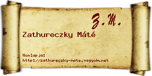 Zathureczky Máté névjegykártya