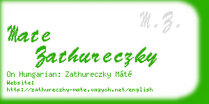 mate zathureczky business card