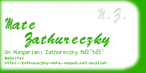 mate zathureczky business card